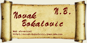 Novak Bokalović vizit kartica